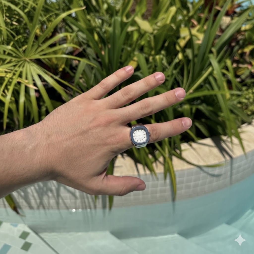 Nautilous Ring Silver | White