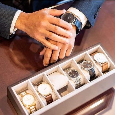 Wood Watch Box Organizer with Glass Display - TRENDLUXE