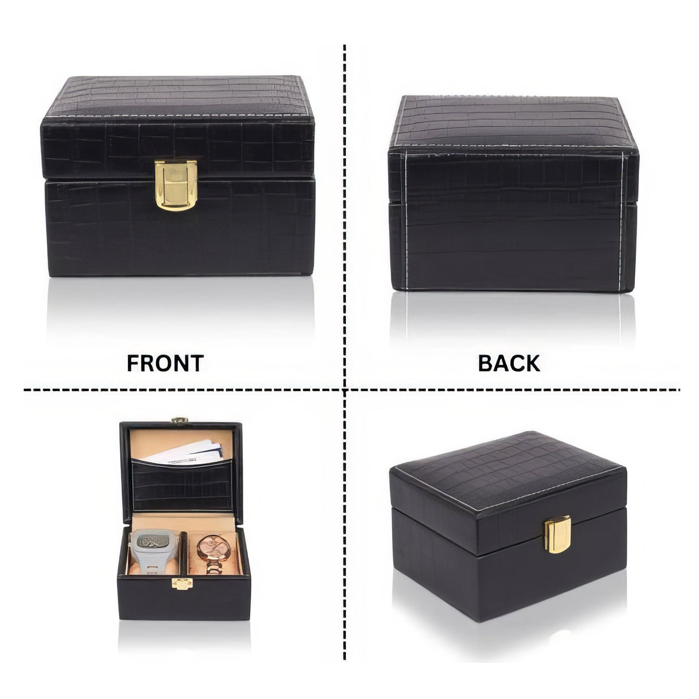 Men Watchboxes - crocodile leather design.