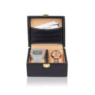 Men Watchboxes - crocodile leather design.