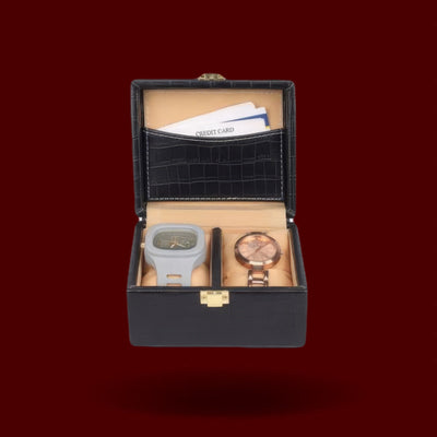 Men Watchboxes - crocodile leather design.